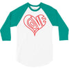 love heart outline valentine's day 3/4 Sleeve Shirt