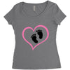 Baby Girl with Heart Any Name Customized Women's Triblend Scoop T-shirt