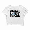 crazy lady shark Crop Top