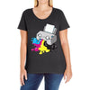 puker printer Ladies Curvy T-Shirt