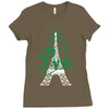 paris script eiffel tower french france Ladies Fitted T-Shirt
