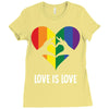 Love Is Love LGBT Rainbow Heart Ladies Fitted T-Shirt