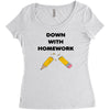 down with homework Women's Triblend Scoop T-shirt