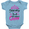 Celebrating With the 3rd Birthday Queen Baby Onesie