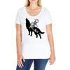 Wolf And Human Ladies Curvy T-Shirt