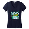 papa's little fishin buddy Women's V-Neck T-Shirt