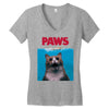 Jaws Parody Paws Women's V-Neck T-Shirt
