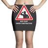 body under construction road sign Mini Skirts