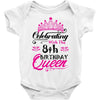 Celebrating With the 8th Birthday Queen Baby Onesie