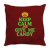 keep calm candy Throw Pillow