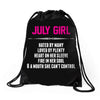 July Girl Hated By Many Drawstring Bags