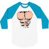 ripped muscles, six pack, 3/4 Sleeve Shirt