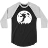 skiier moon moonlight silhouett 3/4 Sleeve Shirt