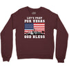Lets Pray For Vegas, God Bless Crewneck Sweatshirt