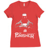 black and white Ladies Fitted T-Shirt