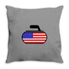 usa curling Throw Pillow