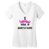 i mustache you a question pink mustache Women's V-Neck T-Shirt