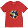 Nasa  Blue White Yellow Color V-Neck Tee