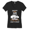 daddy and son not always eye to eye Women's V-Neck T-Shirt