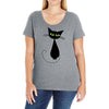 black cat idiot Ladies Curvy T-Shirt