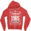 vintage made in 1985 perfectly aged a living legend Zipper Hoodie