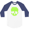skull pixels t shirt cool funny 3/4 Sleeve Shirt