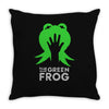 the green frog Throw Pillow