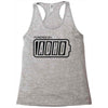 powered by adhd Racerback Tank