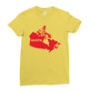 Canada Continent Roots Ladies Fitted T-Shirt