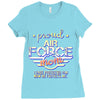 military, women's proud air force mom of her military son u Ladies Fitted T-Shirt