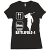 eat sleep battlefield 4, funny Ladies Fitted T-Shirt