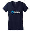 geek' (power on button) Women's V-Neck T-Shirt