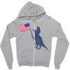 Patriotic T-Rex Zipper Hoodie