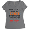 how do you keep an idiot entertained for hours see front Women's Triblend Scoop T-shirt
