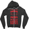 horror movies, pizza and beer Zipper Hoodie