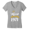 kings are born in 1971 Women's V-Neck T-Shirt