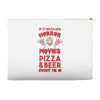 horror movies, pizza and beer Accessory Pouches