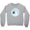 Biker Dinosaur - Dinosaur Riding A Bike To The Moon Crewneck Sweatshirt