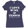 wine and tennis tee Ladies Fitted T-Shirt
