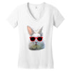 Easter Bunny Face Too Hip To Hop Women's V-Neck T-Shirt