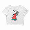 summer alien invasion bright color Crop Top