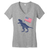 Patriotic T-Rex Women's V-Neck T-Shirt