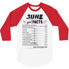 June Girl Facts Cancer 3/4 Sleeve Shirt