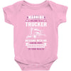 Warning I Belong To A Trucker Baby Onesie