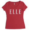elle white logo Women's Triblend Scoop T-shirt