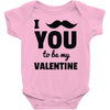 i moustache you to be my valentine Baby Onesie