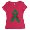 liver ribbon and rose Women's Triblend Scoop T-shirt