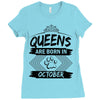 Queens Are Born In October Ladies Fitted T-Shirt