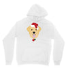 golden retriever dog with red santa's hat Unisex Hoodie