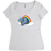 real unicorns have curves Women's Triblend Scoop T-shirt